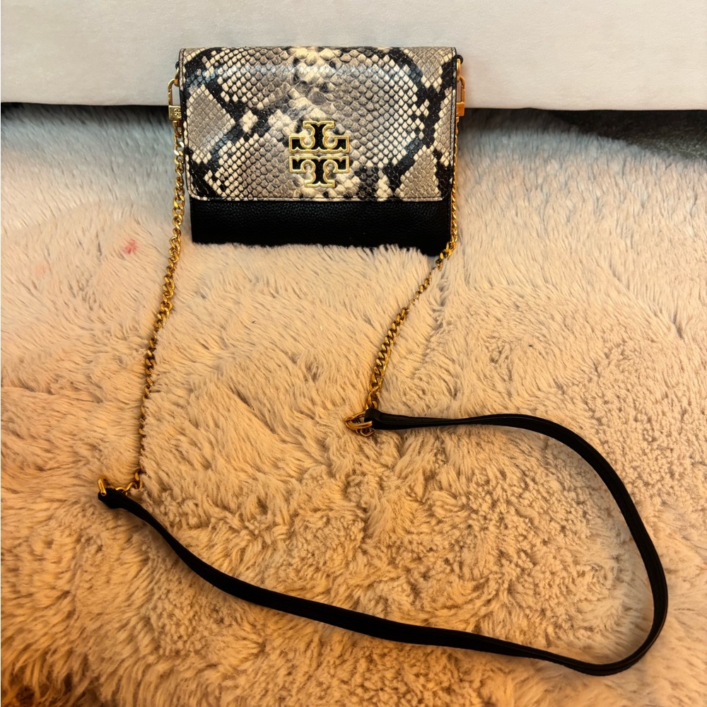 Tory Burch Black and Gold Crossbody Bag